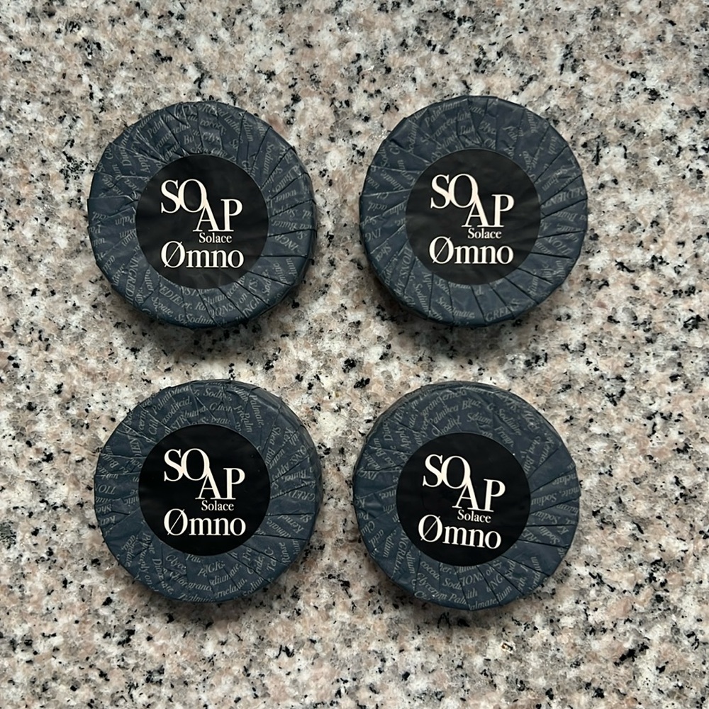 NWT Omno Solace soap made & sold in Singapore Raffles Hotel Boutique (set of 4)